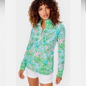 Lilly Pulitzer Skipper Popover Lilly Loves Palm Beach Print - Size Medium- EUC